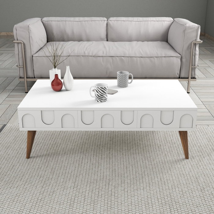 Hanah Home Lyon 34 Mesa de Centro Blanco y Nogal Hanah Home Lyon 34 Mesa de Centro Blanco y Nogal